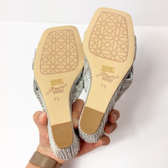 JEWEL BADGLEY MISCHKA WOMEN'S HYPE KNOT WEDGE EVENING SANDALS SIZE 5 1/2 NEW - Picture 8 of 9